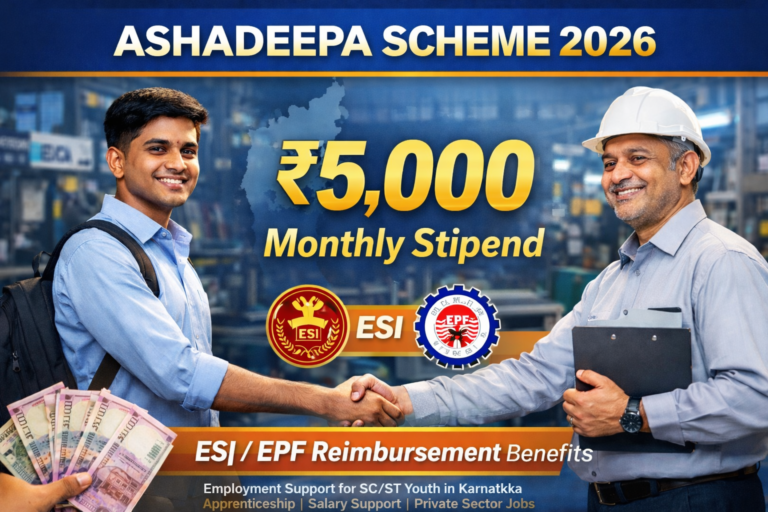ಆಶಾದೀಪ ಯೋಜನೆ 2026: SC/ST ಯುವಕರಿಗೆ ಖಾಸಗಿ ಉದ್ಯೋಗದಲ್ಲಿ ಸುವರ್ಣಾವಕಾಶ