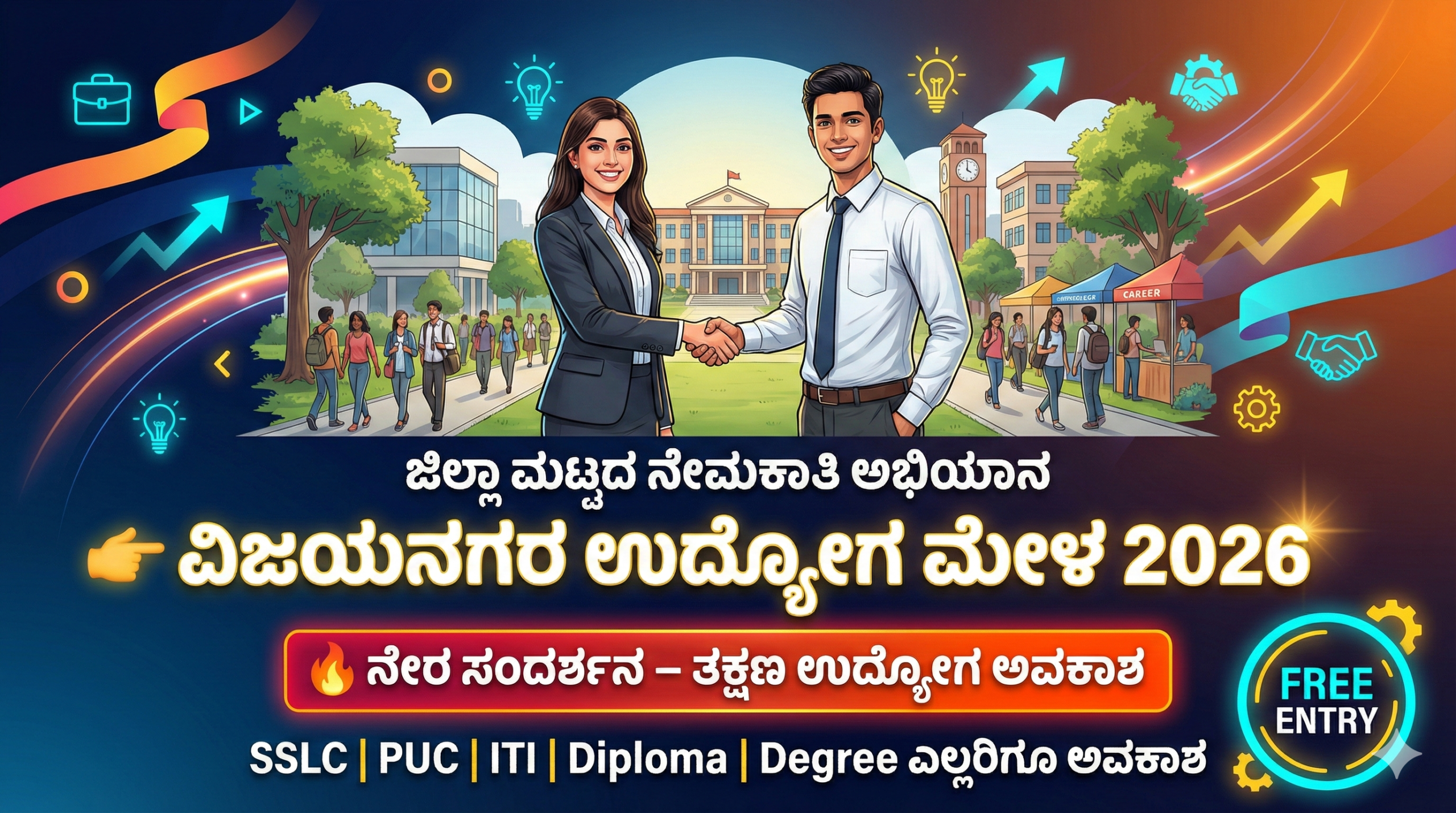 ವಿಜಯನಗರ ಜಿಲ್ಲಾ ಉದ್ಯೋಗ ಮೇಳ 2026 – ಯುವಕರಿಗೆ ಸುವರ್ಣಾವಕಾಶ!